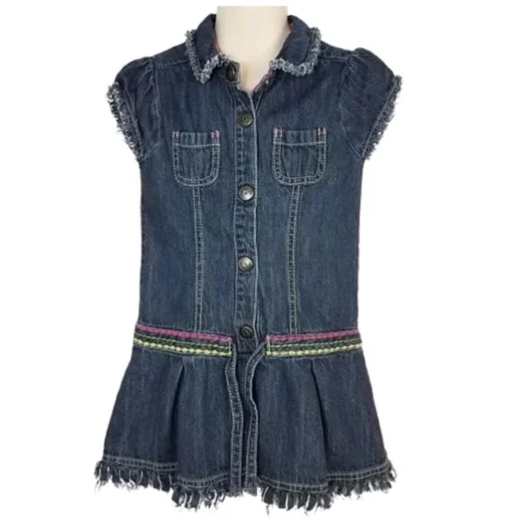 Gymboree | Dresses | Gymboree Refashioned Upcycled Distressed Denim Blue Jean  Dress Girls Size 5 | Poshmark